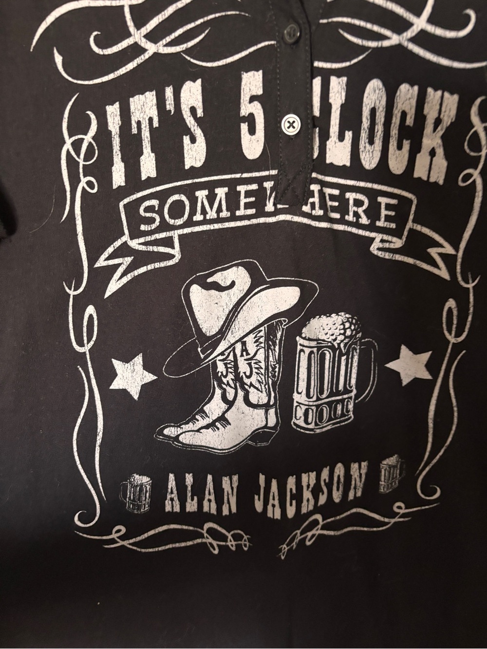 Torrid Alan Jackson "It's 5 O'Clock Somewhere" Black Graphic Tank
